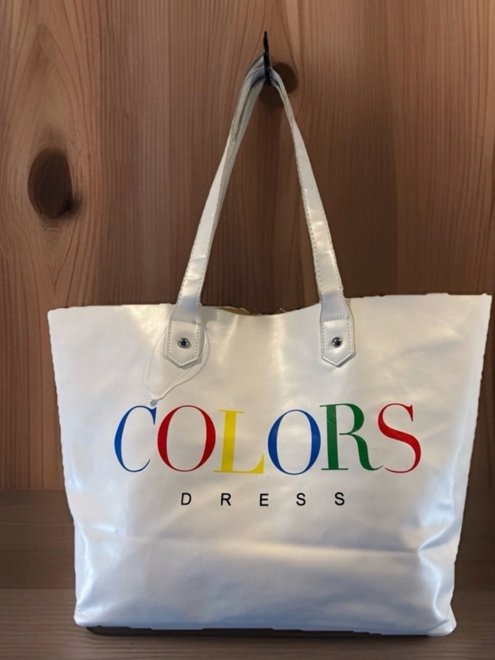 🎉3for $15 NWT White 'COLORS' Logo   Tote Bag